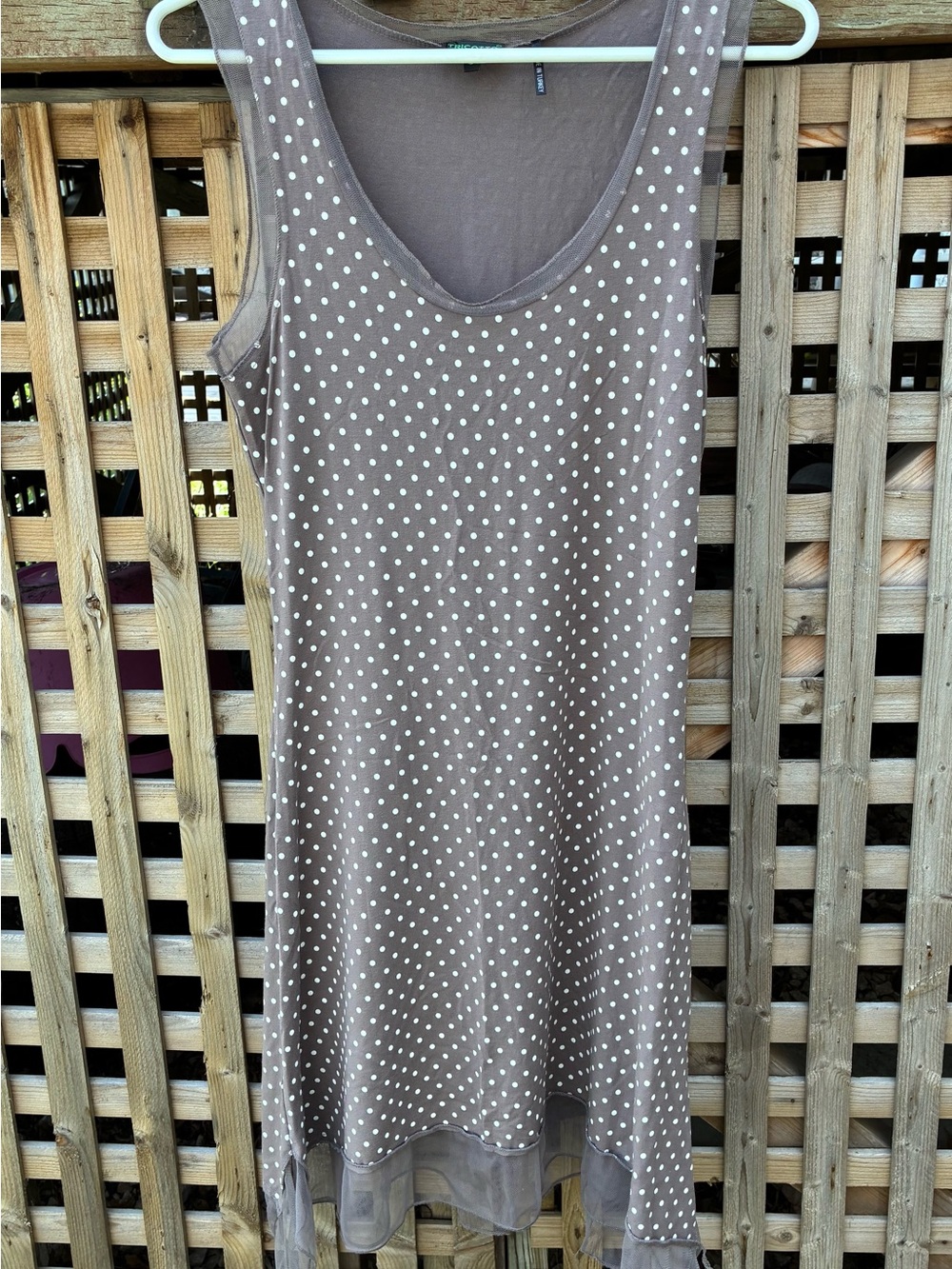 Fun Polka Dot Taupe Dress